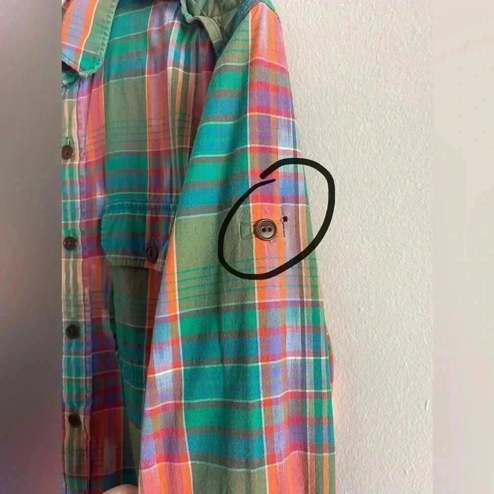 Polo by Ralph Lauren : button down shirt with roll up tabs on sleeves.